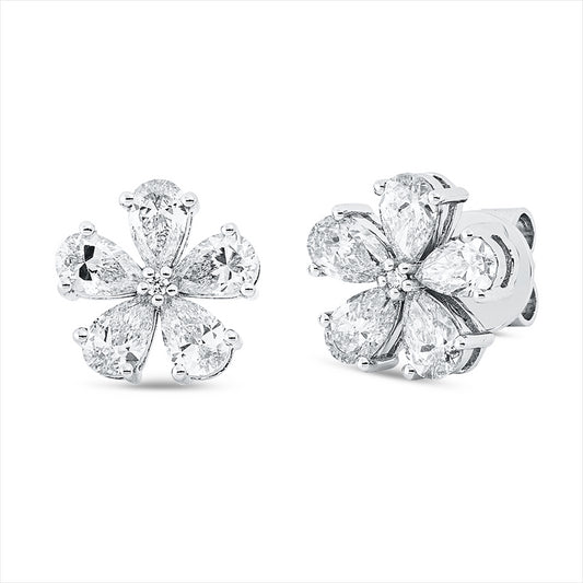 Ohrstecker 18 kt WG, 10 Tropfen 1,89 ct, TW-vsi, 2 Brill. 0,02 ct, TW-si