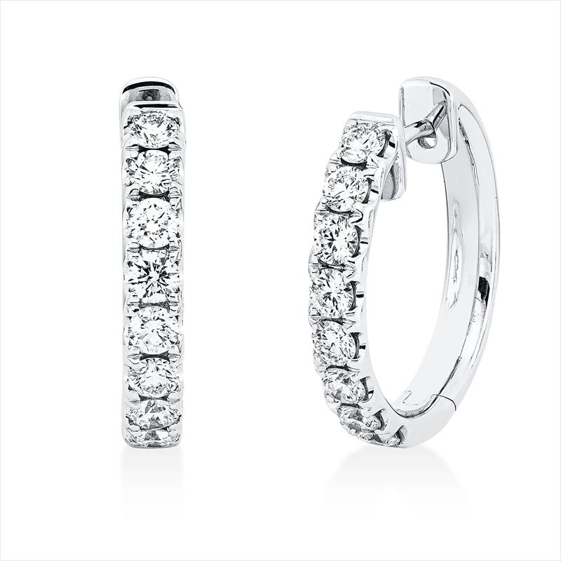 Creolen 18 kt WG, 16 Brill. 1,12 ct, TW-si
