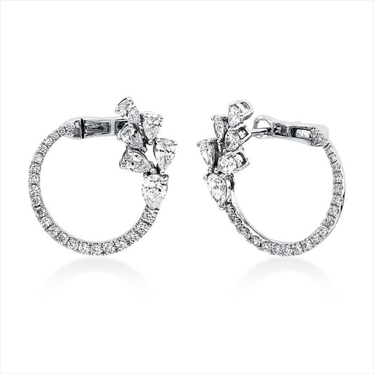 Ohrschmuck 18 kt WG, 12 Tropfen 0,77 ct, TW-vsi, 44 Brill. 0,31 ct, TW-si