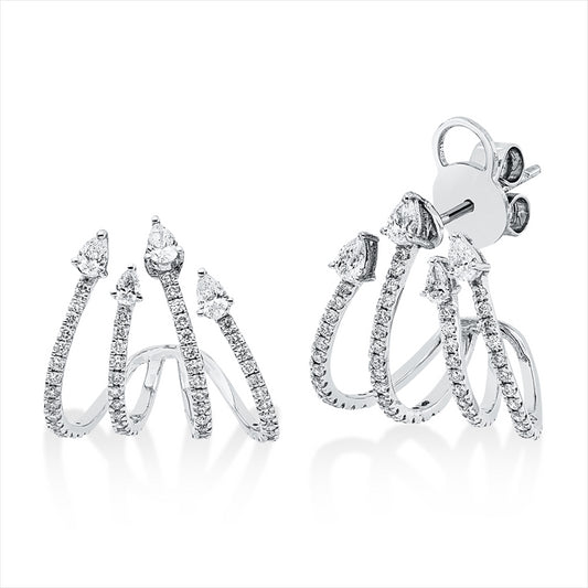 Ohrschmuck 18 kt WG, 8 Tropfen 0,46 ct, TW-vsi, 116 Brill. 0,57 ct, TW-si