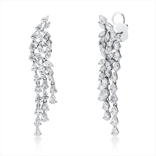 Ohrschmuck 18 kt WG, 28 Nav. 1,97 ct, TW-vsi, 36 Tropfen 4,27 ct, TW-vsi, 4 Brill. 0,08 ct, TW-si