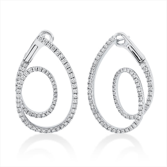 Ohrschmuck 18 kt WG, 142 Brill. 1,34 ct, TW-si
