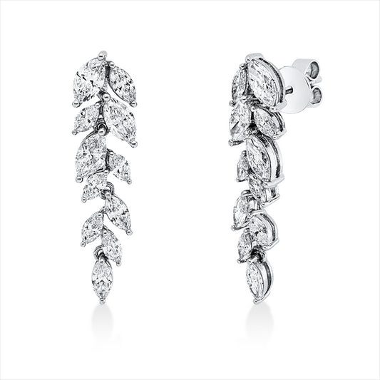 Ohrschmuck 18 kt WG, 22 Nav. 2,75 ct, TW-vsi