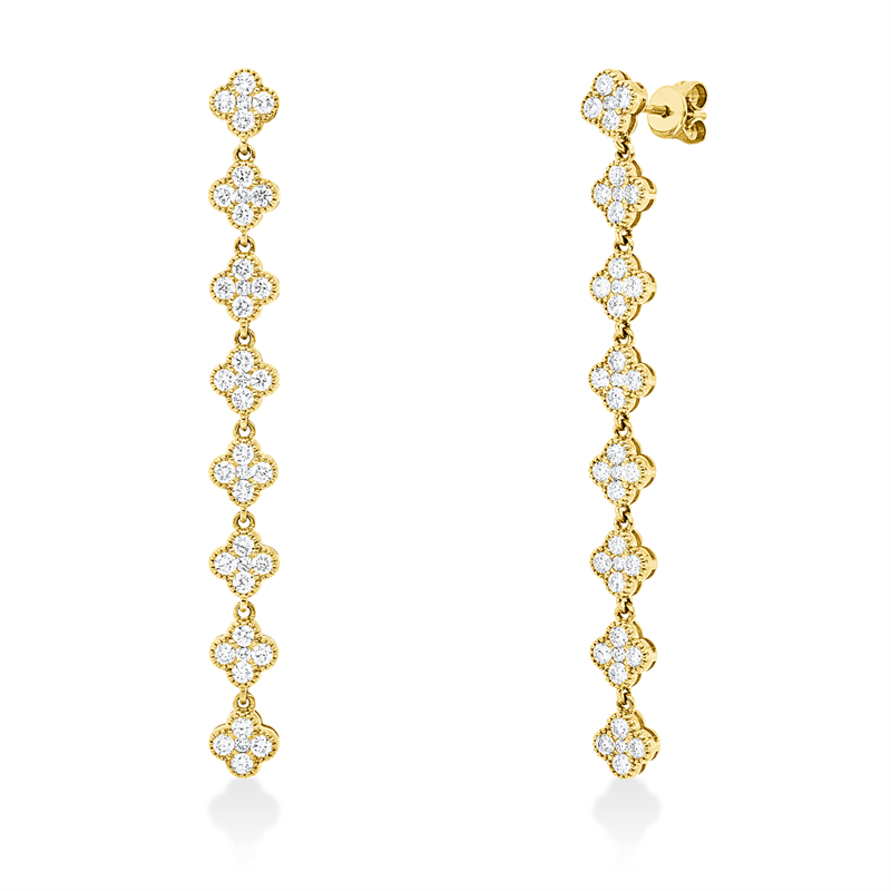 Ohrschmuck 18 kt GG, 80 Brill. 1,96 ct, W-si