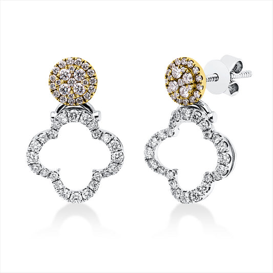 Ohrstecker 18 kt WG+GG, 96 Brill. 0,66 ct, I-vsi