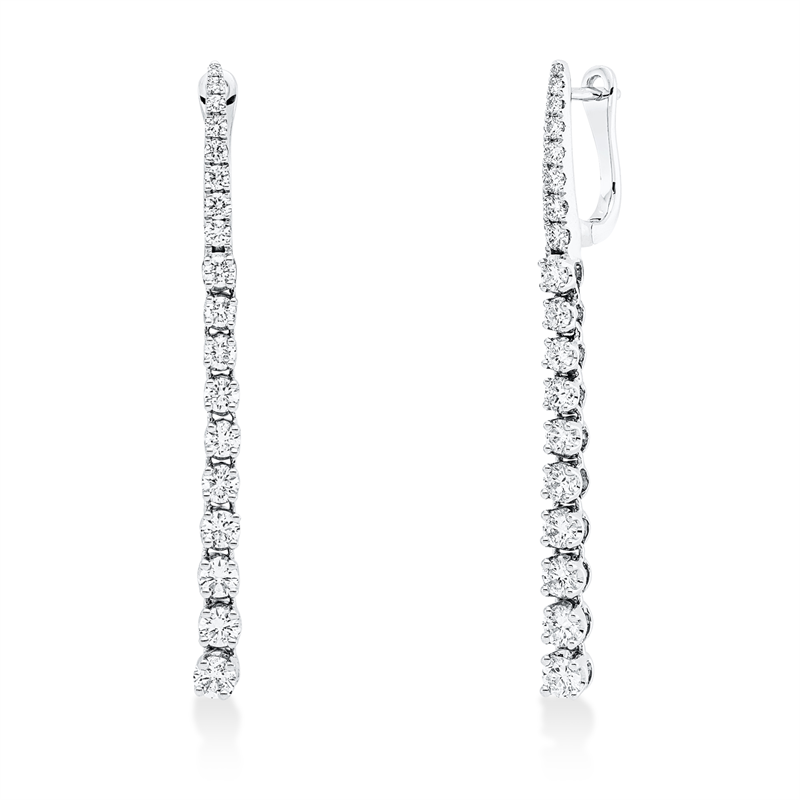 Ohrschmuck 14 kt WG, 36 Brill. 1,24 ct, W-pi