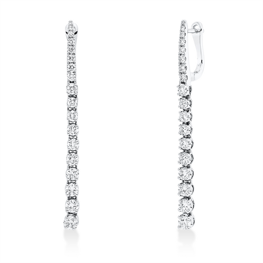 Ohrschmuck 14 kt WG, 36 Brill. 1,24 ct, W-pi