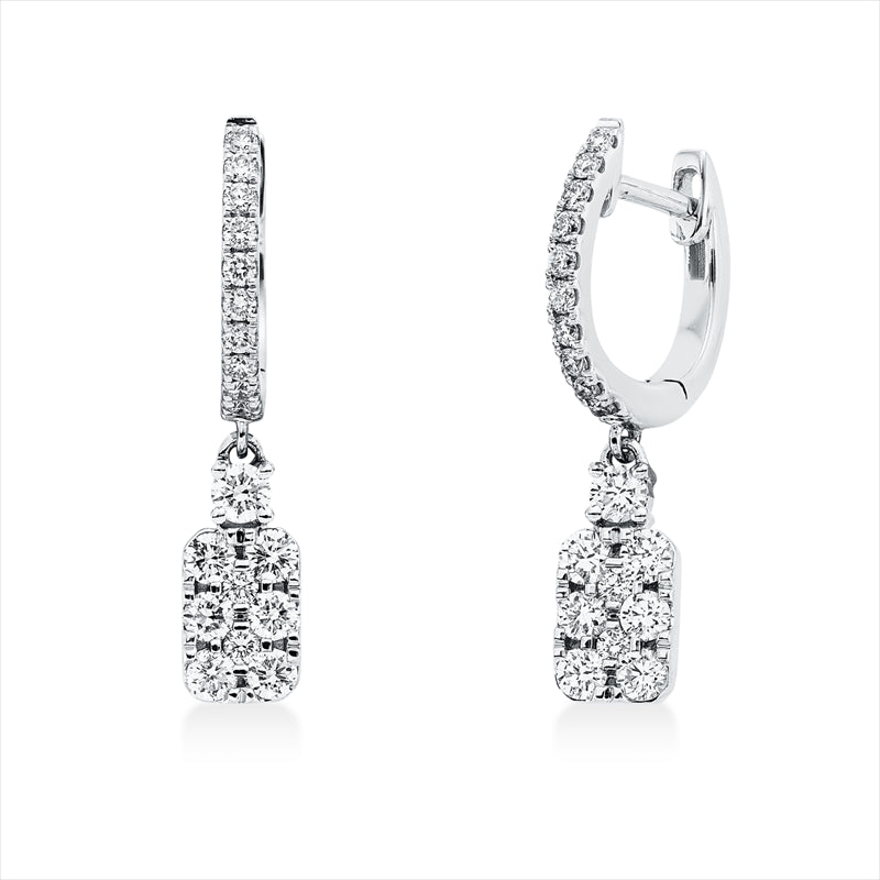 Ohrschmuck 14 kt WG, 38 Brill. 0,60 ct, W-vsi