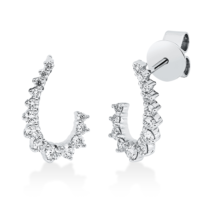 Ohrschmuck 18 kt WG, 10 Brill. 0,12 ct, TW-si, 10 Brill. 0,28 ct, TW-si, 2 Brill. 0,10 ct, TW-si, 4 Brill. 0,03 ct, TW-si
