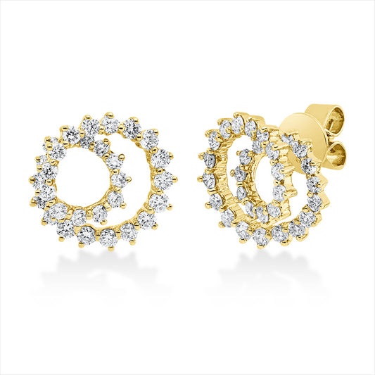 Ohrschmuck 18 kt GG, 60 Brill. 0,98 ct, TW-si