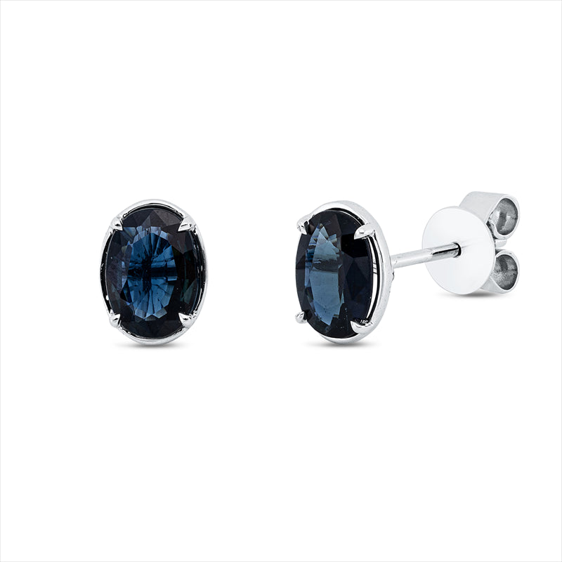 Ohrstecker 18 kt WG, 2 Saphire 1,54 ct blau