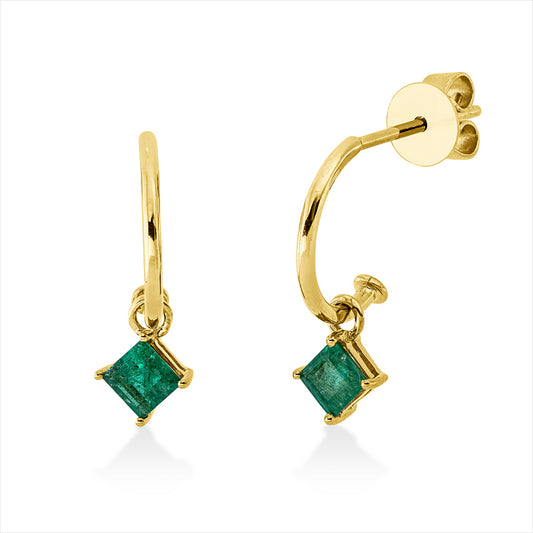 Ohrstecker 18 kt GG, 2 Smaragde 0,47 ct grün