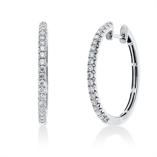 Creolen 18 kt WG, 38 Brill. 0,53 ct, TW-vsi/si