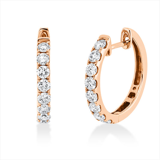 Creolen 18 kt RG, 16 Brill. 0,70 ct, TW-si