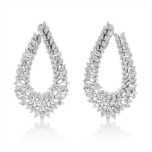 Ohrschmuck 18 kt WG, 406 Brill. 9,73 ct, F-vsi