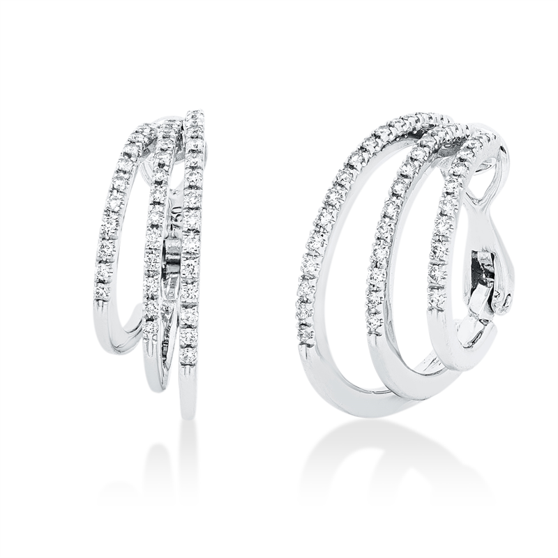 Creolen 18 kt WG, 78 Brill. 0,41 ct, TW-si