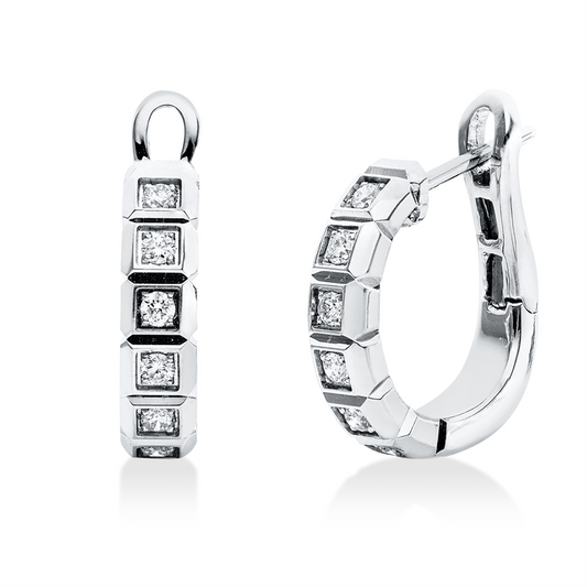 Creolen 18 kt WG, 12 Brill. 0,26 ct, TW-si