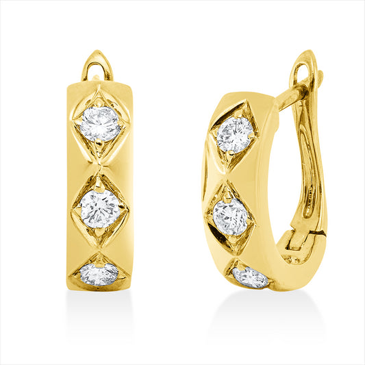 Creolen 18 kt GG, 6 Brill. 0,29 ct, TW-si