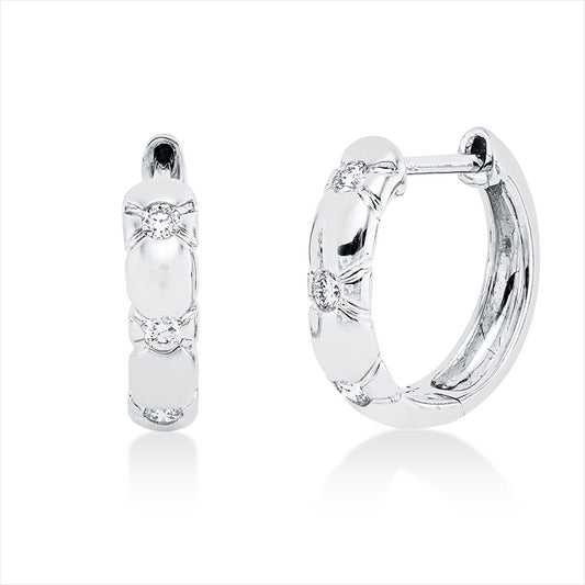 Creolen 18 kt WG, 6 Brill. 0,15 ct, TW-si