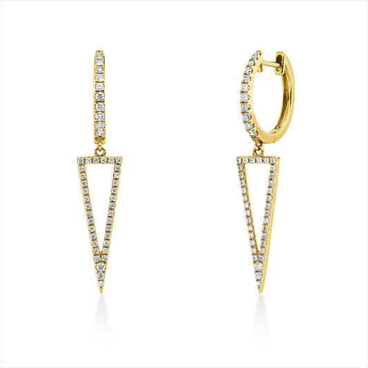 Ohrschmuck 18 kt GG, 92 Brill. 0,46 ct, TW/W-si