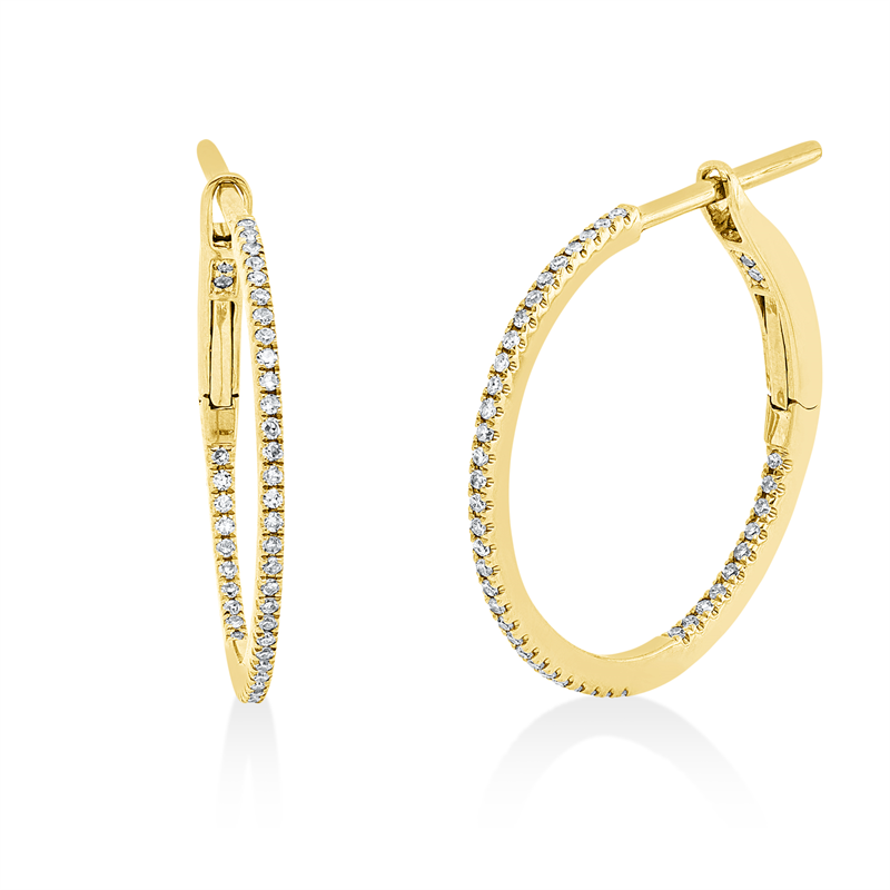 Creolen 18 kt GG, 86 Dia. 0,16 ct, TW-si