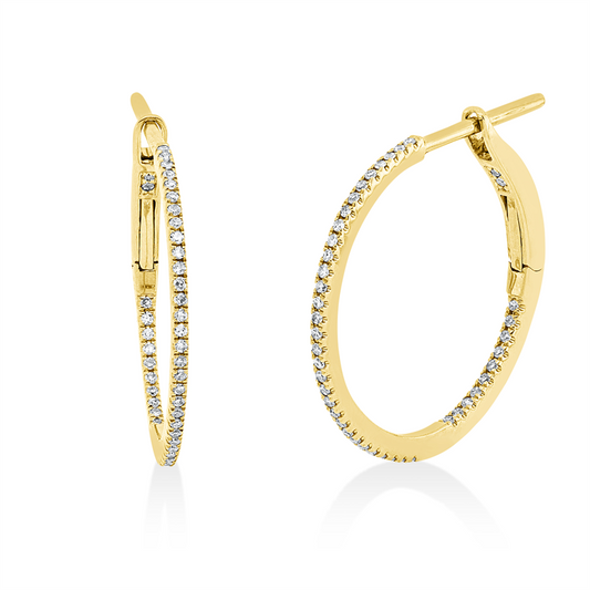 Creolen 18 kt GG, 86 Dia. 0,16 ct, TW-si