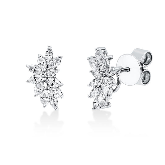 Ohrstecker 18 kt WG, 22 Nav. 0,57 ct, TW-vsi/si