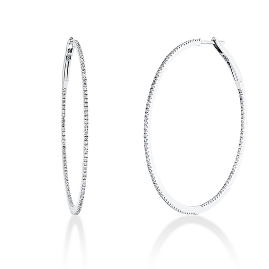 Creolen 18 kt WG, 220 Dia. 0,68 ct, TW-si
