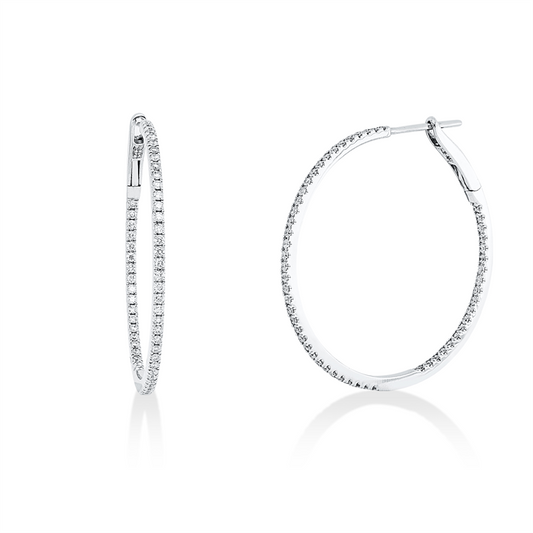 Creolen 18 kt WG, 114 Brill. 0,65 ct, TW-si