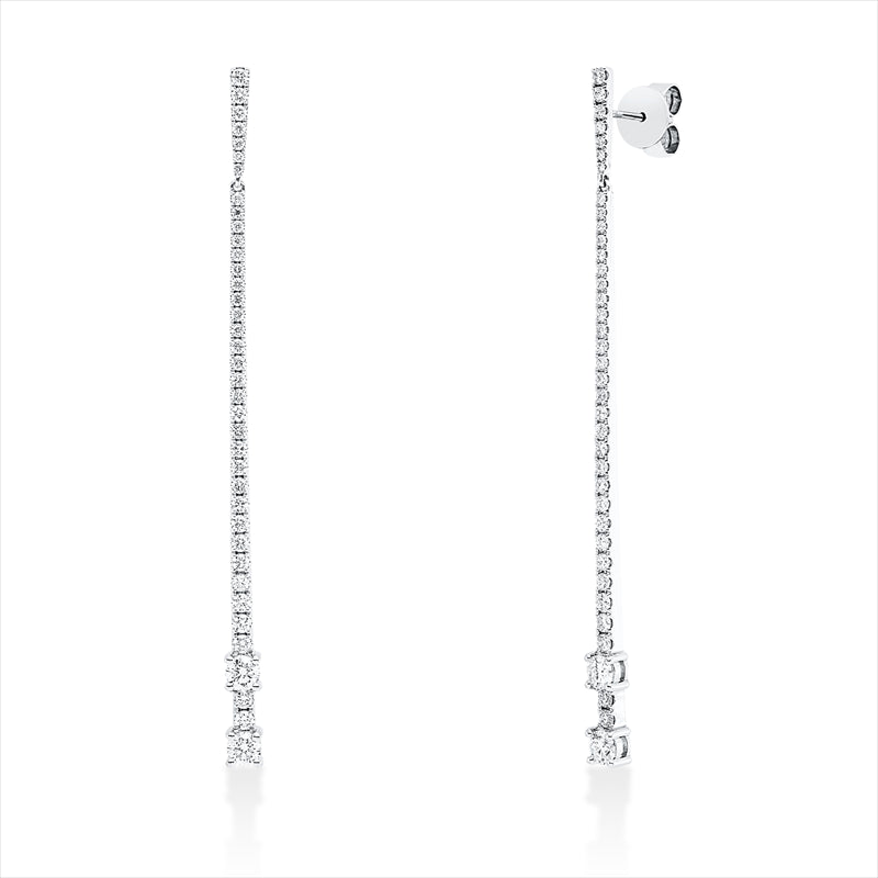 Ohrstecker 18 kt WG, 76 Brill. 1,44 ct, TW-si
