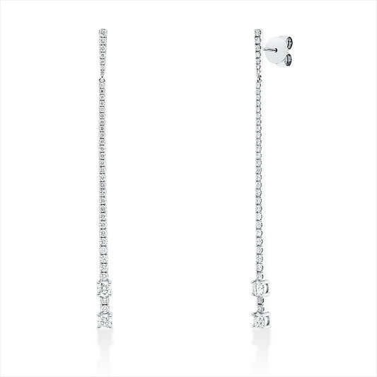 Ohrstecker 18 kt WG, 76 Brill. 1,44 ct, TW-si