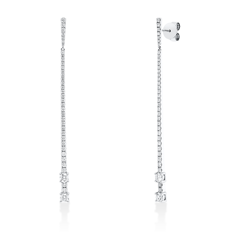Creolen 18 kt WG, 76 Brill. 1,44 ct, TW-si
