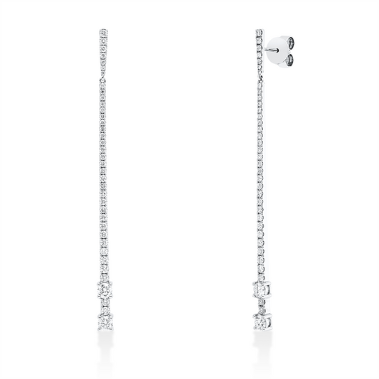 Ohrschmuck 18 kt WG, 76 Brill. 1,44 ct, TW-si
