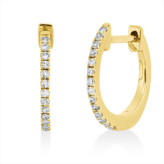 Creolen 18 kt GG, 28 Brill. 0,08 ct, TW-si