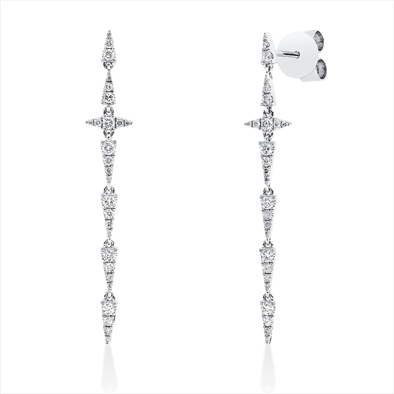 Ohrschmuck 14 kt WG, 54 Brill. 0,33 ct, TW-si