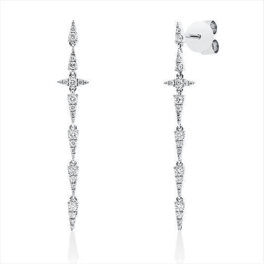 Ohrschmuck 14 kt WG, 54 Brill. 0,33 ct, TW-si