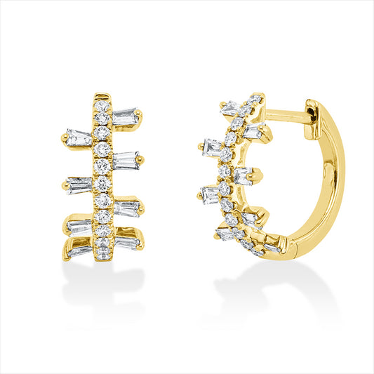 Creolen 18 kt GG, 40 Fant-Schl. 0,37 ct, TW-vsi/si