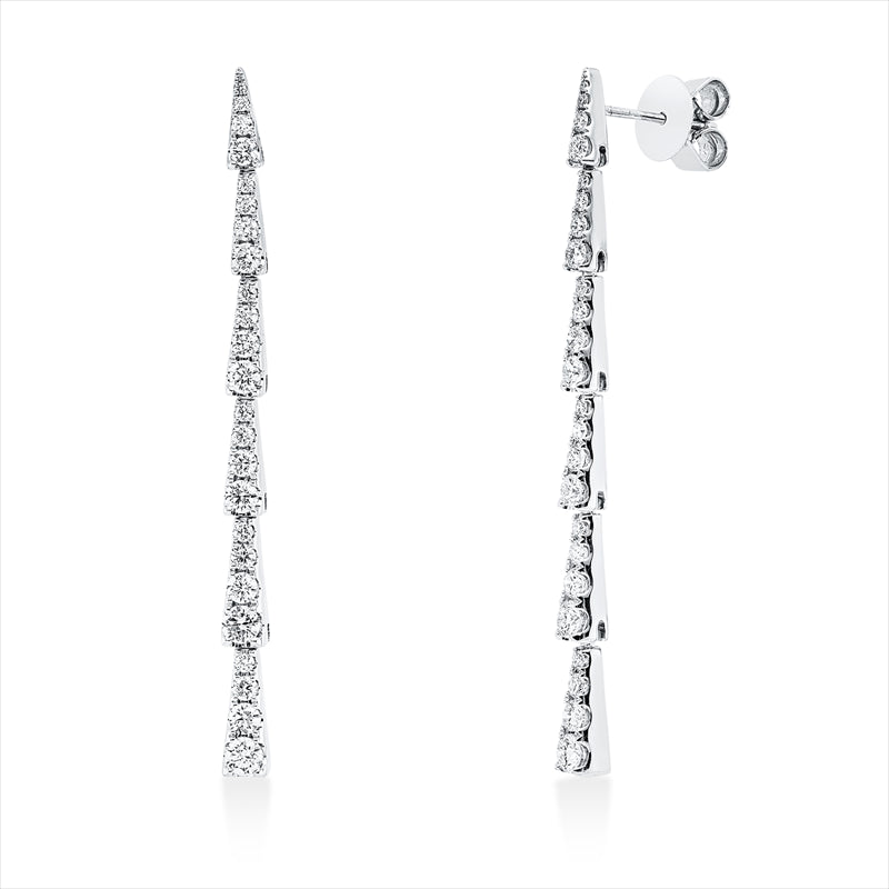 Ohrschmuck 18 kt WG, 48 Brill. 1,12 ct, TW-si