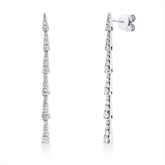 Ohrschmuck 18 kt WG, 48 Brill. 1,12 ct, TW-si