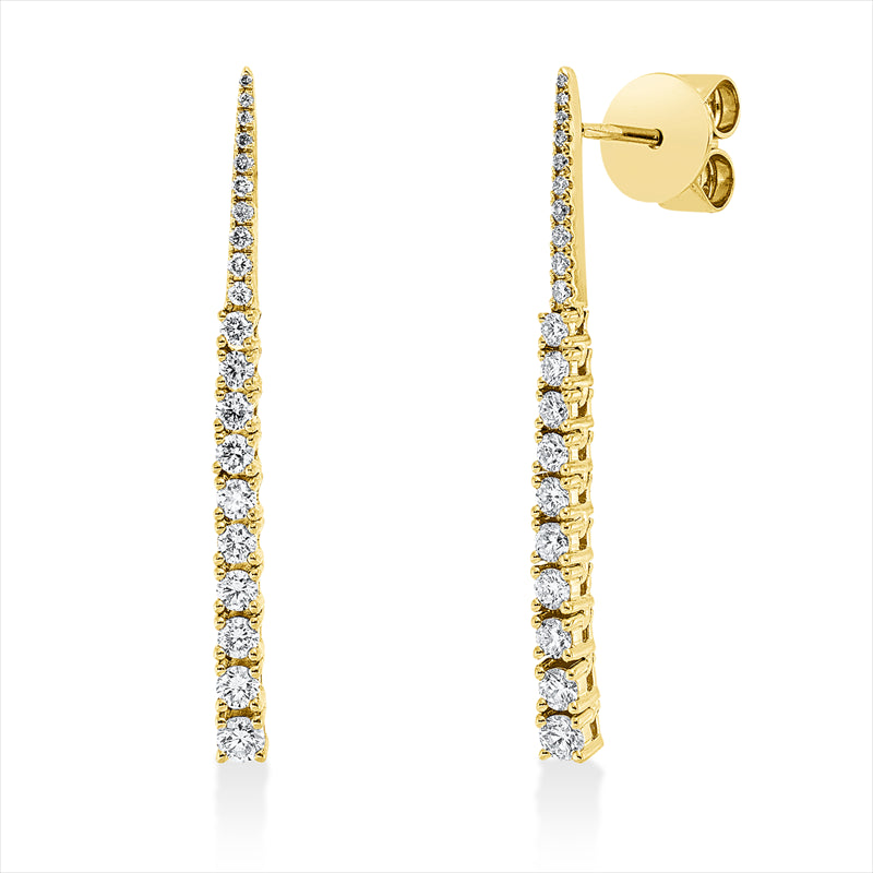 Ohrschmuck 18 kt GG, 40 Brill. 0,56 ct, I-si