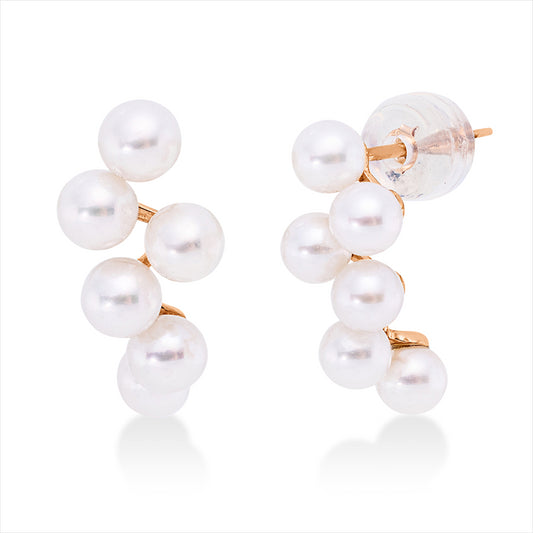 Ohrstecker 18 kt RG, 12 SW weiß 3,5 mm