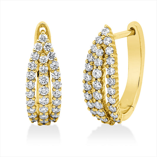 Creolen 14 kt GG, 60 Brill. 0,61 ct, W-si/pi