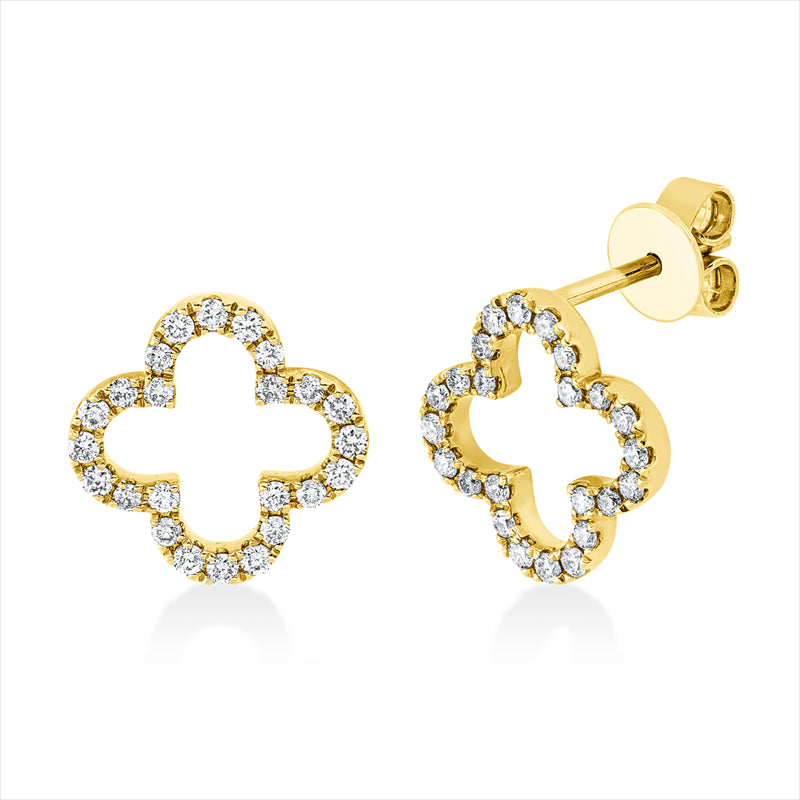 Ohrschmuck 14 kt GG, 48 Brill. 0,38 ct, W-si