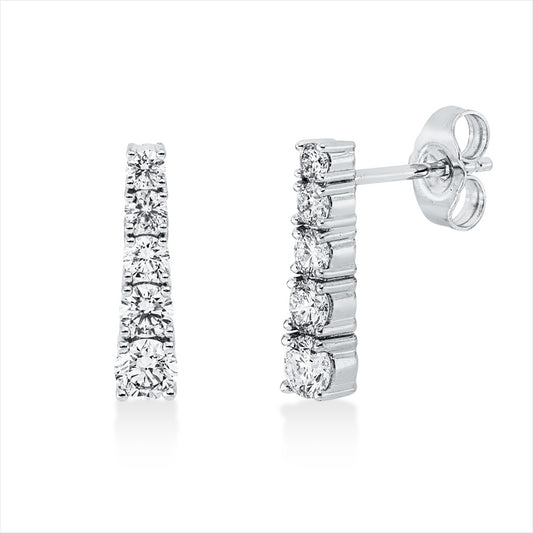 Ohrschmuck 14 kt WG, 10 Brill. 0,76 ct, W-si