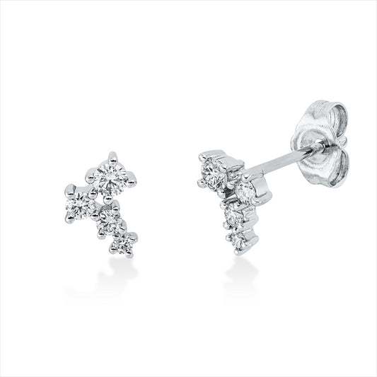 Ohrstecker 14 kt WG, 8 Brill. 0,26 ct, W-si