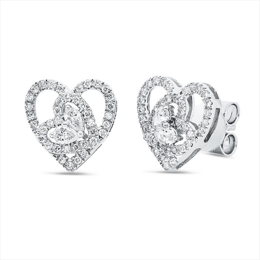 Ohrstecker 18 kt WG, 4 Tropfen 0,19 ct, TW-si, 80 Brill. 0,26 ct, TW-si