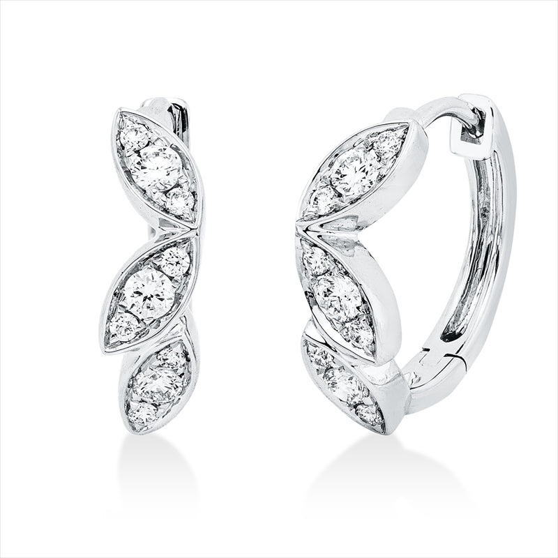 Ohrstecker 18 kt WG, 18 Brill. 0,34 ct, TW-si/pi