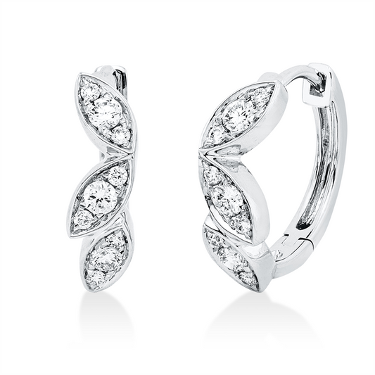 Creolen 18 kt WG, 18 Brill. 0,33 ct, TW-si/pi