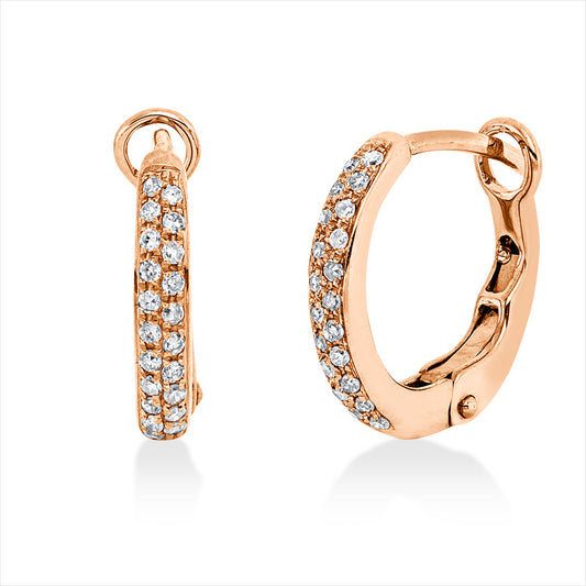 Creolen 18 kt RG, 42 Dia. 0,16 ct, TW-si