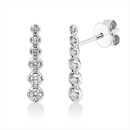 Ohrstecker 18 kt WG, 6 Brill. 0,20 ct, TW-si/pi, 6 Brill. 0,08 ct, TW-si/pi